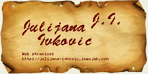 Julijana Ivković vizit kartica